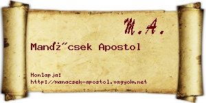 Manácsek Apostol névjegykártya